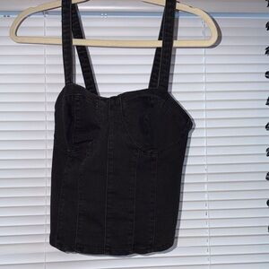 Oat New York Black Structured Bustier Tank Top